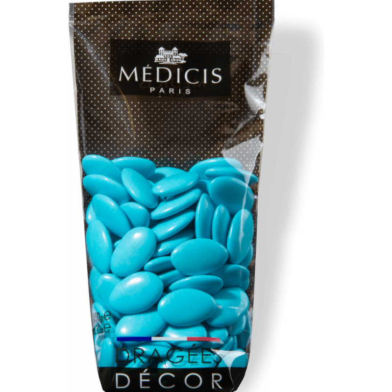 Dragees chocolat turquoise Medicis