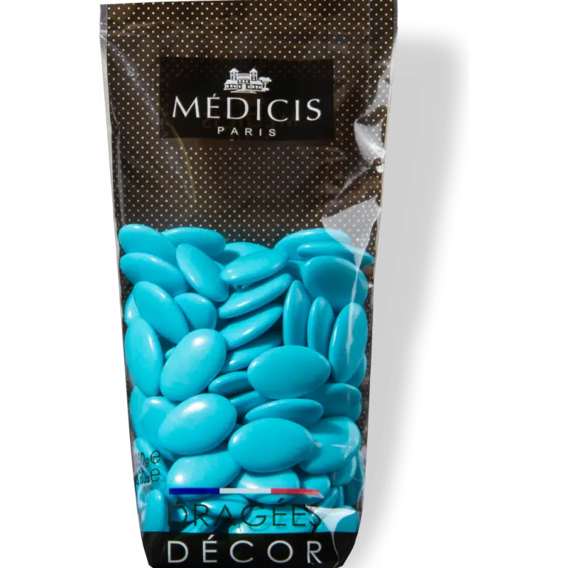 Dragees chocolat turquoise Medicis
