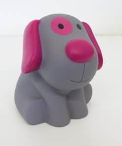 Tirelire Bill le chien fuchsia