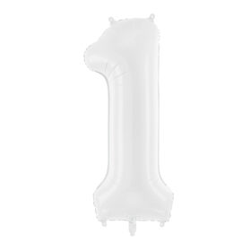 ballon chiffre 1 blanc