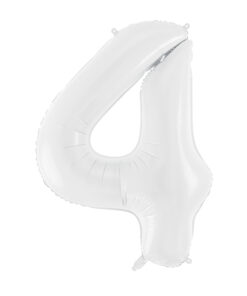 Ballon chiffre 4 Blanc