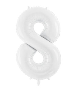 Ballon chiffre 8 blanc