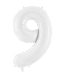 Ballon chiffre 9 blanc
