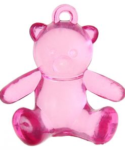 Alternative view of Ourson pendentif en plexi rose -Lot de 4