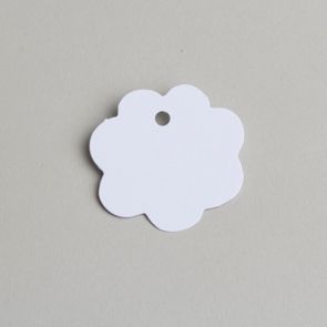 etiquette fleur blanc
