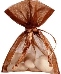 sac à dragées organza chocolat