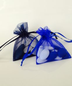 Alternative view of Sac à dragées organza - Bleu marine - Lot de 10