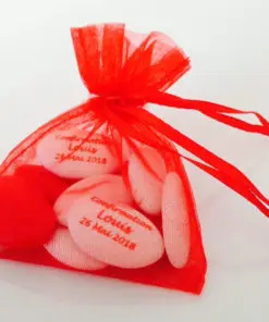 SAC A DRAGEES ORGANZA ROUGE