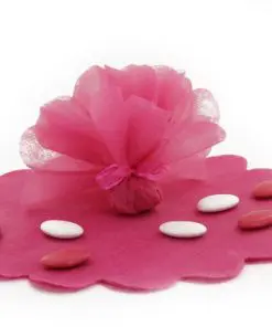 Tulles à dragées intissé Fuchsia - Lot de 25