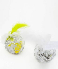 Boule a dragées en metal argent