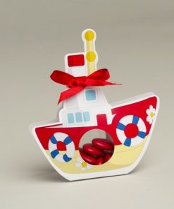 Alternative view of Boite à dragées bateau - Thème mer - Lot de 6