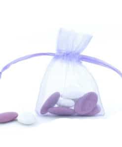 sac a dragées organza bleu ciel