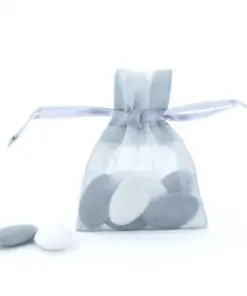 sac a dragées organza bleu ciel