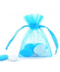 sac à dragées organza turquoise