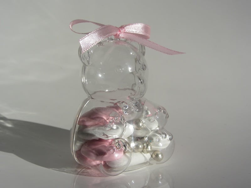 Contenant dragées ourson en plexi - dragées bapteme