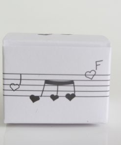 Alternative view of Boite à dragées musique cube - Blanc -Lot de 10