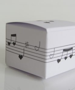 Boite à dragées musique cube - Blanc -Lot de 10