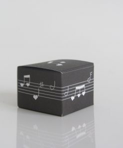 Boite à dragées musique cube - Noir - Lot de 10