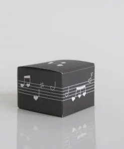 Boite à dragées musique cube - Noir - Lot de 10