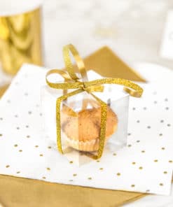 boite cube transparente cadeau invité