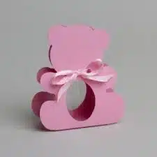 Contenant dragées ourson - Rose - Dragées Baptême