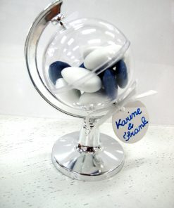 Contenant à dragées globe - Argenté - Plexi