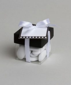 Boite cube à dragées thème cinéma - lot de 10
