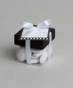 Boite cube à dragées thème cinéma - lot de 10