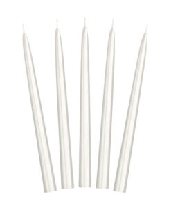 Bougie longue blanc nacré-lot de 10 (1)