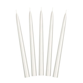 Bougie longue blanc nacré-lot de 10 (1)