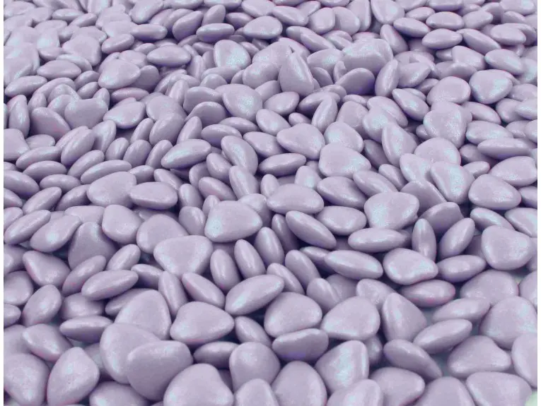 dragées coeur parme