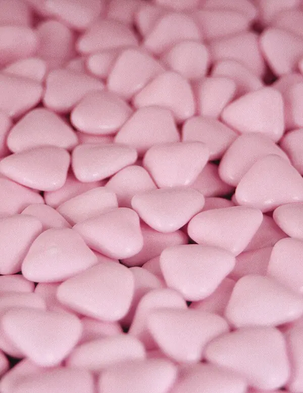 dragees coeur rose