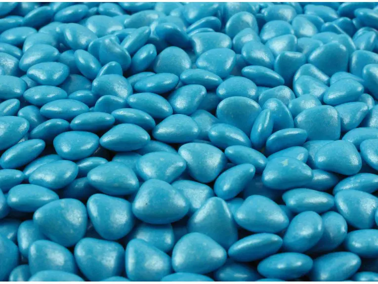 Dragées coeur turquoise