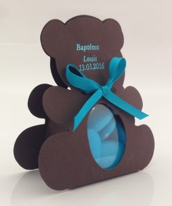 Contenant dragées ourson chocolat