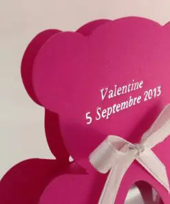 Contenant dragées ourson fuchsia