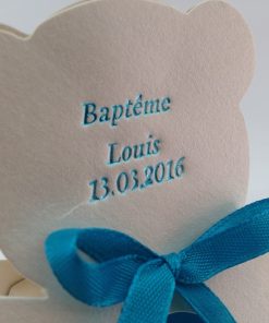 Contenant dragées ourson ivoire nacré