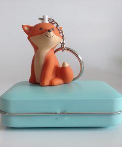 Dragées renard : porte-clés avec boite rectangle