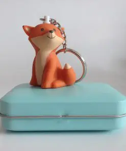 Dragées renard : porte-clés avec boite rectangle