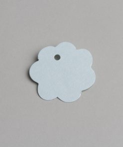 etiquette fleur bleu ciel nacré