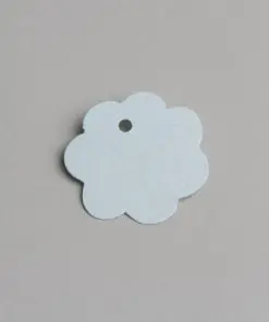 etiquette fleur bleu ciel nacré