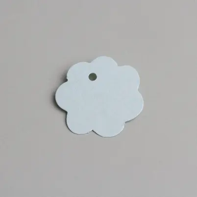 etiquette fleur bleu ciel nacré