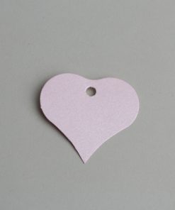 etiquette coeur rose nacré