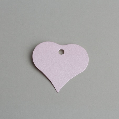 etiquette coeur rose nacré