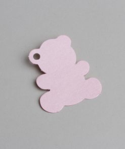 etiquette ourson rose nacré