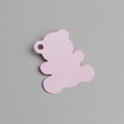 etiquette ourson rose nacré