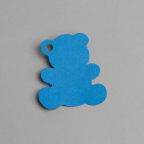 etiquette ourson turquoise