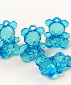 ourson pendentif bleu turquoise