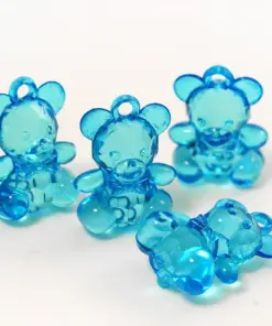 ourson pendentif bleu turquoise