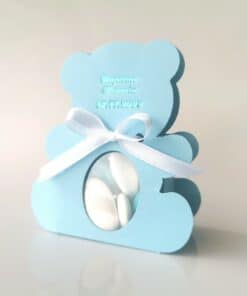 ourson bleu ciel contenant a dragees