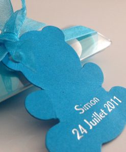 Alternative view of Contenant dragées ourson - Turquoise  - Dragées baptême